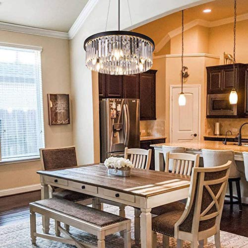 Wellmet Crystal Chandelier for Foyer Dining Room, 6 Lights Modern Crystal Pendant Light, Vintage Ceiling Lighting Fixture for Kitchen Island, Living Room, Bedroom, Hallway, W-21.65” - Cosy Home Interiors Wellmet Crystal Chandelier for Foyer Dining Room, 6 Lights Modern Crystal Pendant Light, Vintage Ceiling Lighting Fixture for Kitchen Island, Living Room, Bedroom, Hallway, W-21.65” - Image 7