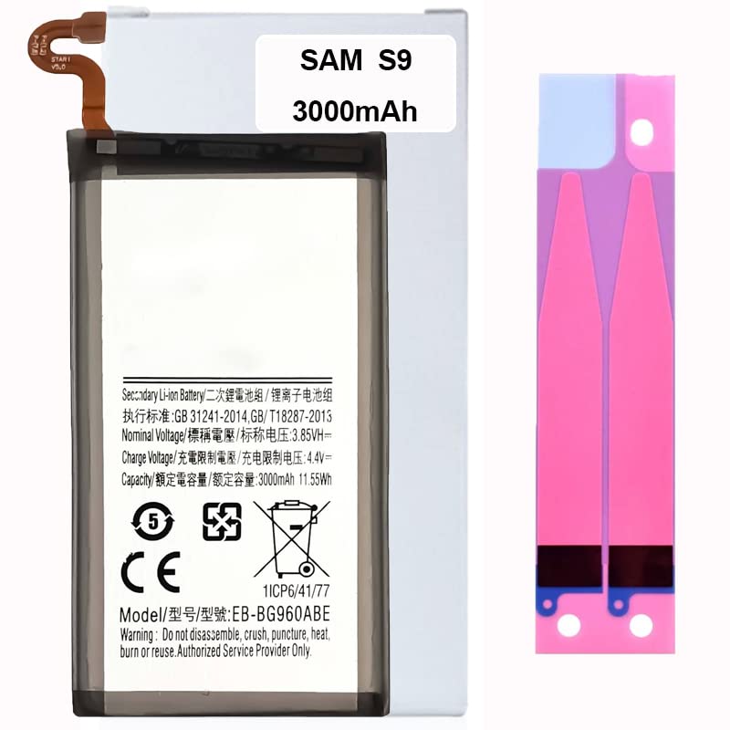 Batterie pour Samsung Galaxy S9 avec autocollants de fixation