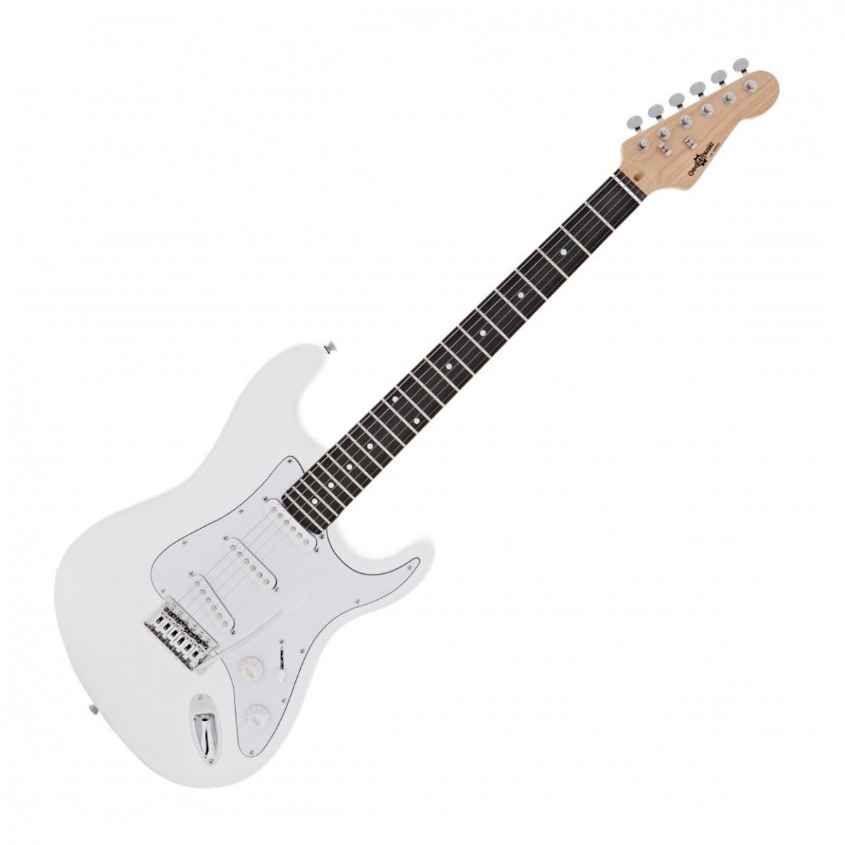 Gear4music Dimensione completa Chitarra elettrica serie LA con accessori, bianco