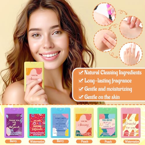 Image of 36 Pcs Mini Sanitizer Spray Bulk Travel Size Portable, Pocket, Rainbow | Pocket Hand Sanitizer Sprays, Thank You Gifts, Teacher Coworker Employee Appreciation, Mother Women Office Travel Favors