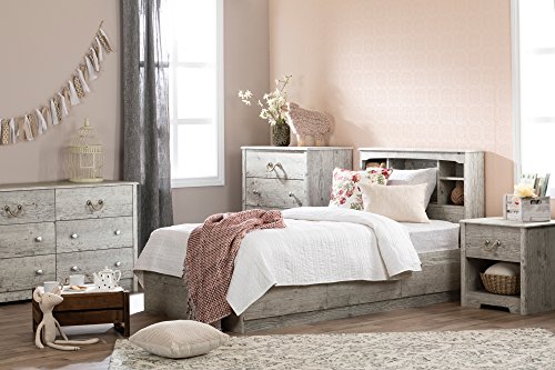 South Shore Aviron Bookcase Headboard, Twin, Seaside Pine #TOP6