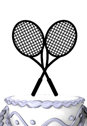 MeijiafeiCrossed Rackets Tennis Birthday or Wedding Acrylic Cake Topper