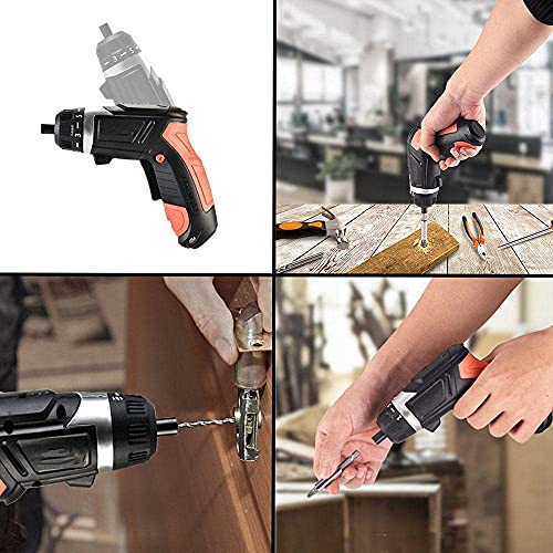QHYXT Akku-Bohrschrauber, Akku-Bohrschrauber, Akku-Schrauber mit um 90-180° drehbarem Griff, 6+1 Einstellbarer Drehmomentbereich, komfortabler Griff, reduziert Ermüdung beim Betrieb – Bild 5