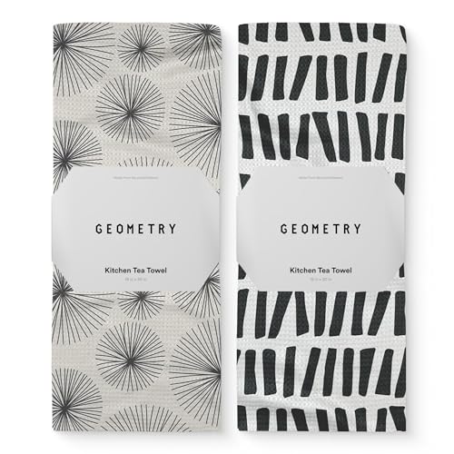 GEOMETRY Microfiber Kitchen Towels - 18" x 30" (2 Pack)