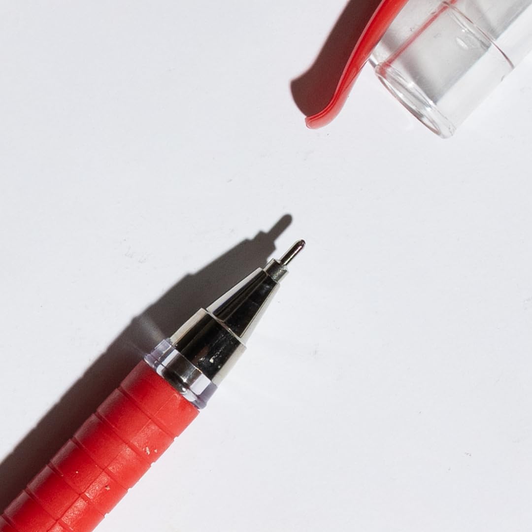 Faber-Castell İğne Uç Tükenmez Kalem Seti, 10’lu, Kırmızı, 0.7 mm, Rahat Yazım, Ergonomik Tutuş