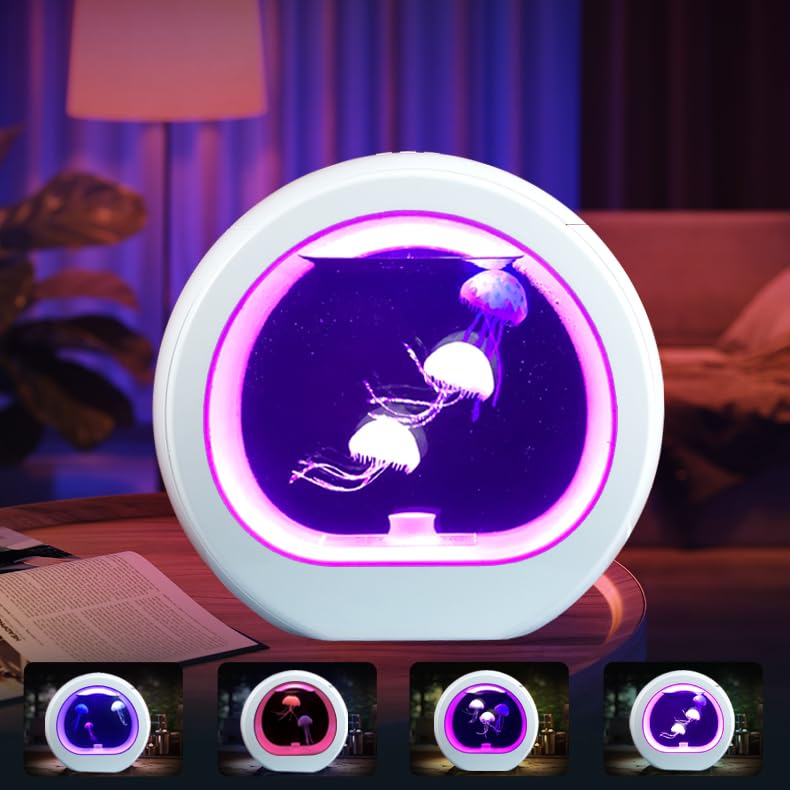 Jellyfish Lamp with 9 Color Changing 2 Modes Deluxe Jelly Fish Aquarium Fish Tank for Kids Women Men LED Night Light Mood Lamp, Home Decor Gift for Christmas Birthdays