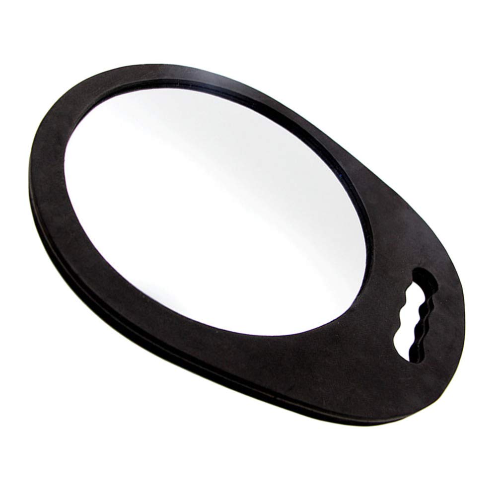 Beaupretty Miroir Portatif Arrière Noir de Coiffeur Rond en Plastique