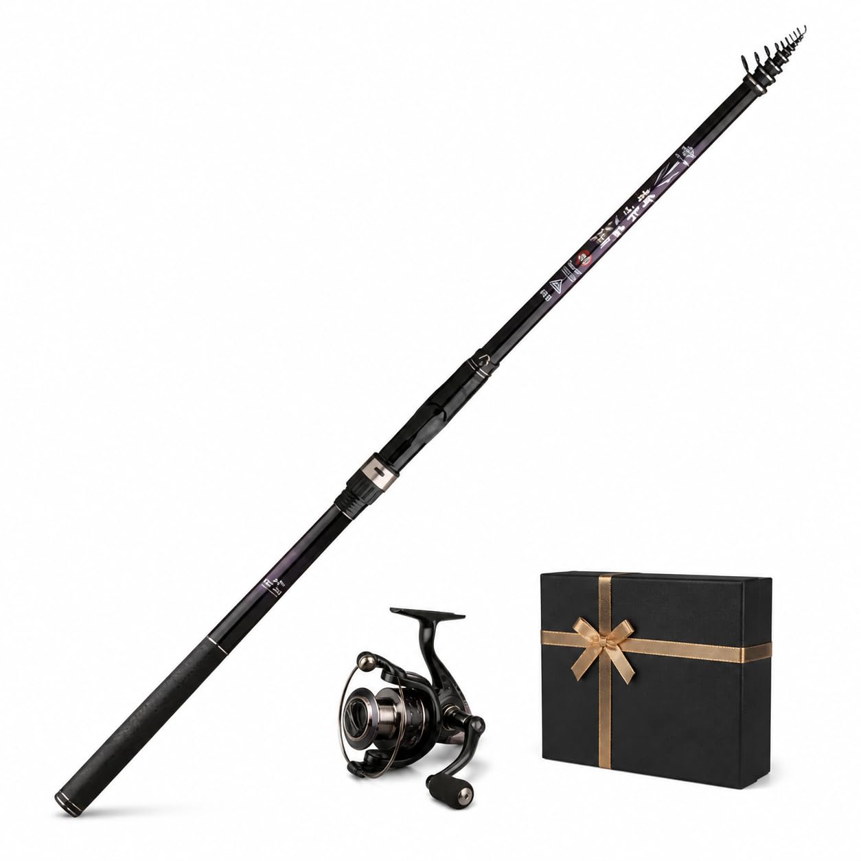 angelrute, Super-Hard, Ultraleicht, Set+Metallrolle+Geschenkpaket, 3.0m