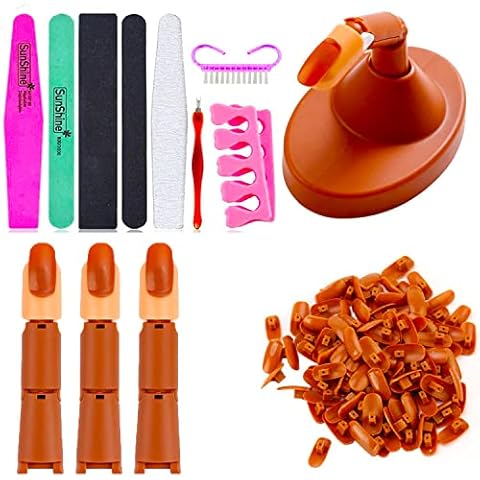 Practice Finger for Acrylic Nails, Nail Training Finger for Acrylic Nails, Adjustable Nail Practice Hand with 100PCS Practice Nail Tips Cover