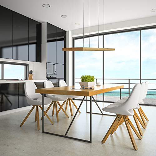 ZMH LED Pendelleuchte Hängelampe Holz - Esstischlampe Esszimmer Dimmbar Modern Design 100CM Mit Fernbedienung Esstisch lampe Hängend Höhenverstellbar Hängeleuchte für Wohnzimmer Schlafzimmer Büro