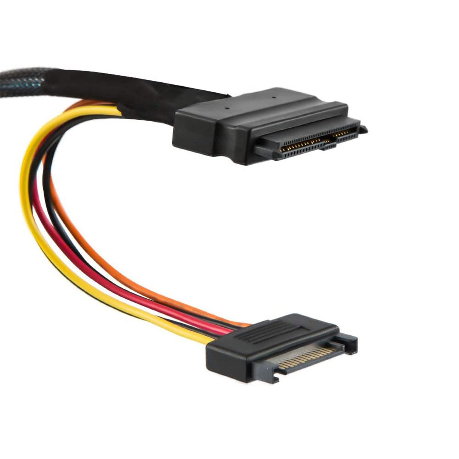 Cavo server sicuro da 50 cm da 8i 74P a doppio SFF8639+15P con alimentazione per migliorare le prestazioni, adattatore per scheda madre server da 16,69 pollici