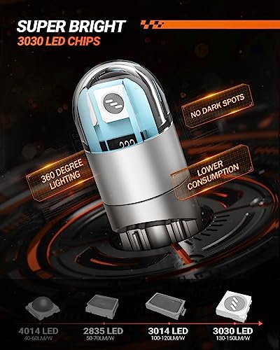 Image of SEALIGHT 194 LED Bulb Blue, License Plate Light, Dome Light, T10 168 2825 W5W 3030 Bright Chips Wedge for Replacement Map Trunk Door Courtesy Dash LED Light Bulb,Pack of 10