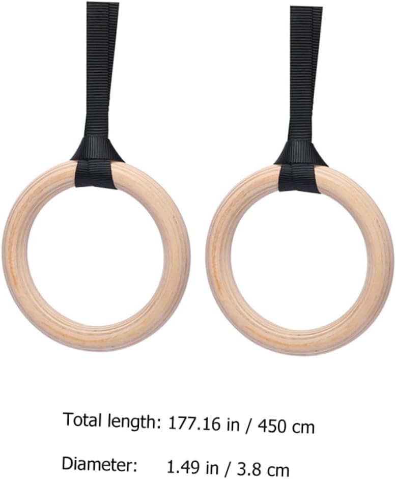 Fitness Rings for Gym Birch Gymnastic Rings Straps for Pull Ups Dips Gymnastics Training
