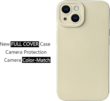 LOOKSEVEN For iPhone 15 Case, White Silicone TPU Rubber Back Cover Case Compatible for iPhone 15 (6.1 inch) | TPU Rubber Back Case, Back Cover, Precise Rear Camera Cutouts, Shock-Absorbing Design, Wireless Charging Support