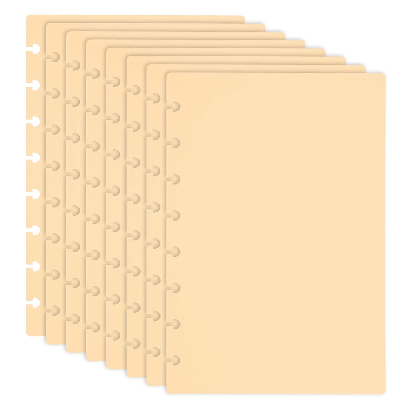 PATIKIL 4 Pair Discbound Notebook Cover, 5.75" x 8.74" Junior Size PP Disc Planner Cover for Arc Notebook Happy Planner Office Product, Golden Brown