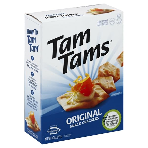 Manischewitz, Tam Tams Original Snack Crackers, 9.6 Ounce