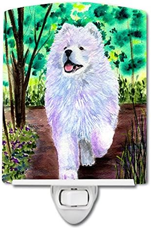 Caroline's Treasures SS8458CNL Samoyed Ceramic Night Light Compact, UL-Certified, Ideal for Bedroom, Bathroom, Nursery, Hallway, Kitchen, 6x4x3, Multicolor image 3