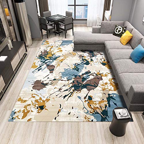 Tapis de salon géométrique rétro minimaliste grand tapis carré moderne - 2