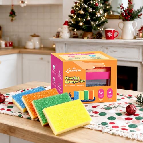 Image of LAUNDRYLUX Scrub Sponge Set, Dual-Sided Temperature-Responsive Scrubber