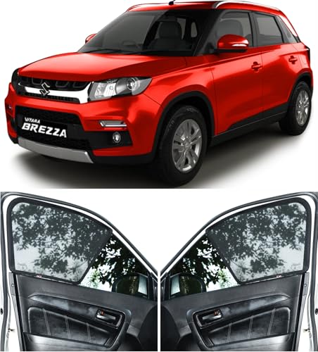 Image of Able Sporty Half Car Magnetic Sun Shade Curtains for Maruti Vitara BREZZA Type-I Set of 4 Pcs (Before 2022 Model)