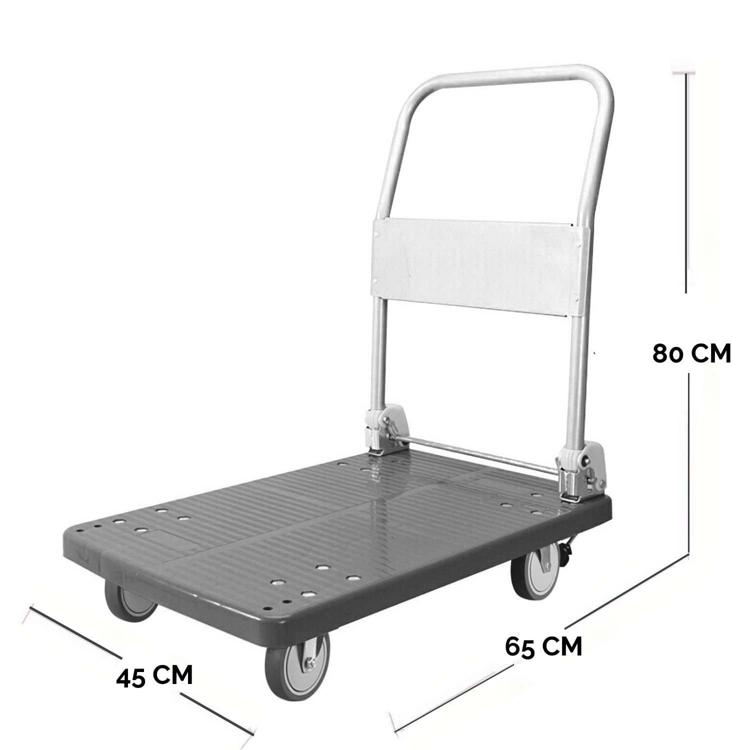Carro portaequipajes Plegable Carro de Plataforma con Ruedas giratorias, Carga máxima de 150 kg, Plataforma de Transporte