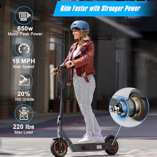 Image of Hiboy S2 /S2 MAX Electric Scooter, 40.4 Miles Range & 19 Mph | 500W Motor, 10 inch Self-Sealing Tire E-Scooter, Folding Commuter & Dual Braking System Electric Scooter for Adults