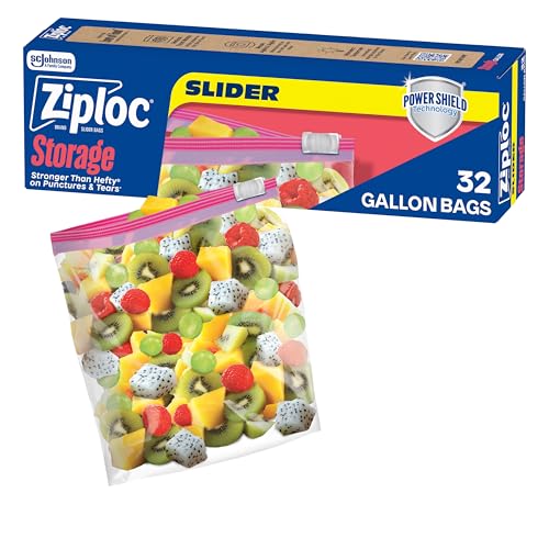 Ziploc Gallon Food Storage Slider Bags, Durable, 32 Count - image 1