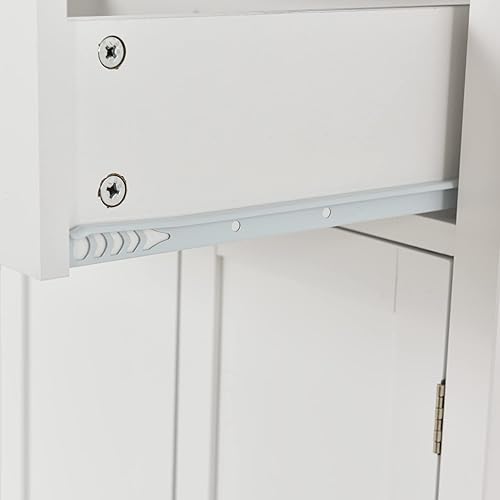 Miniatura 158 de LUMISOL Carrito de isla de cocina con ruedas de bloqueo con 2 cajones y 4 gabinetes, isla de cocina rodante con estantes ajustables, mesa de madera