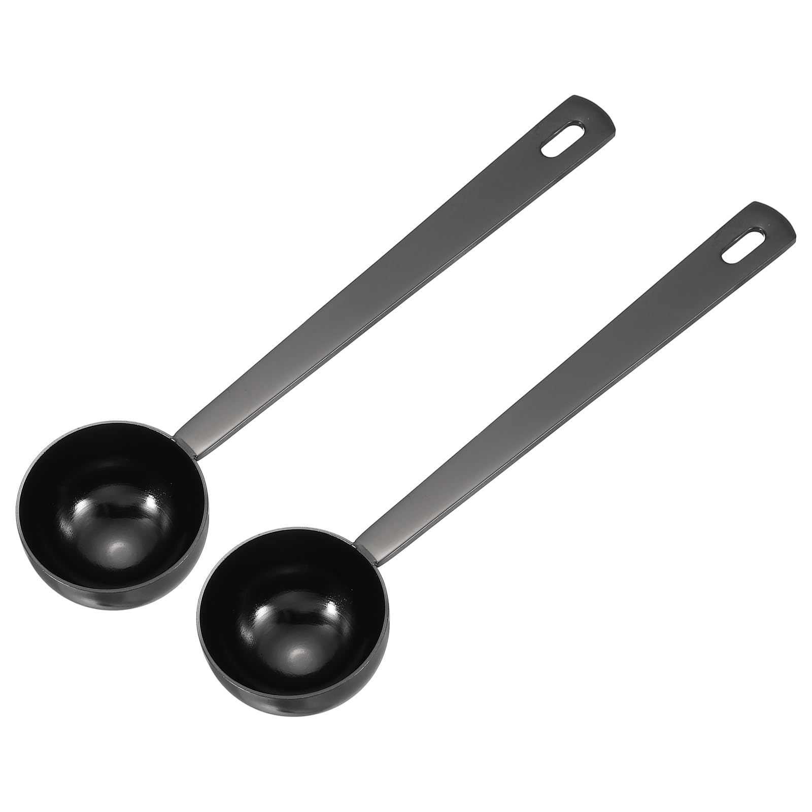 sourcing map 2Pcs Measuring Spoon, 15ml Long Handle Table Scoop Teaspoon Coffee Scoop Spoon for Ground Coffee Tea Sugar Cooking Baking, Black