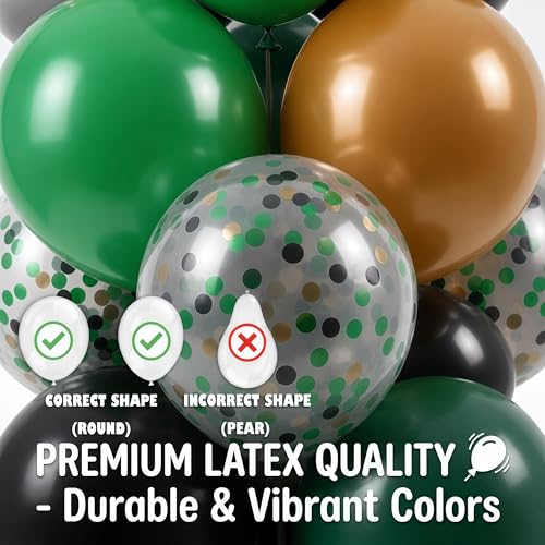 Image of Hiins Green Brown Balloon Stand Kit for Floor and Table with Base for Party Decor