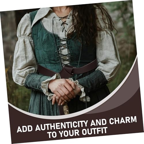 VALICLUD Medieval Viking Belt for Men and Women Pu Kidney Belt Renaissance Costume Accessory for Cosplay and Halloween Events Deep3