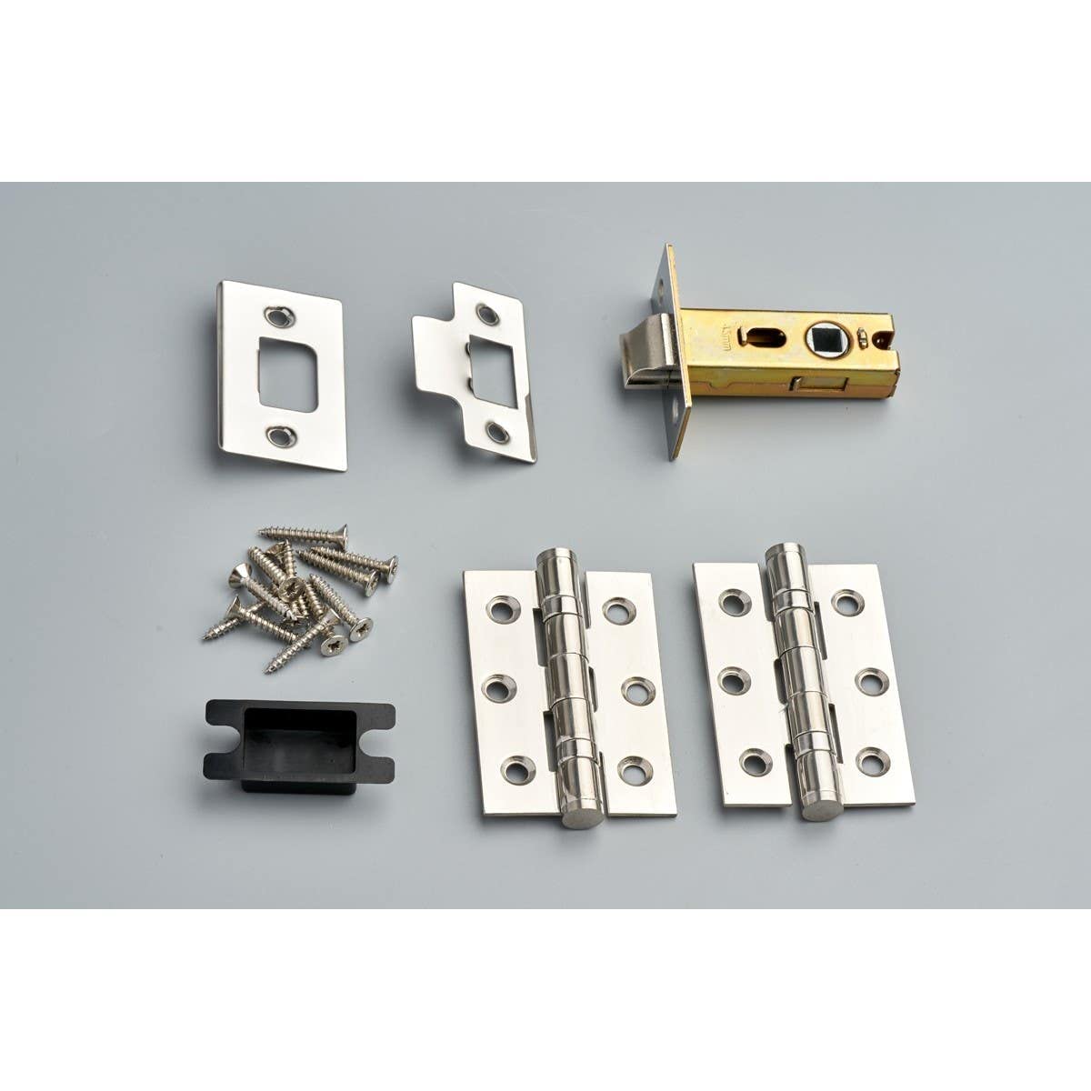 Hardware-Solutions - Tubular Latch 64mm and Ball Bearing Hinges 76mm - Premium Design - Polished Stainless Steel - Fixings Included - Image 2