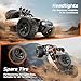 DEERC 1:10 Scale RC Monster Truck for Adults & Boys, 48KM/H Speed 4X4 Hobby RC Car with Lights, 2 Rechargeable Batteries, 2.4 GHz All Terrain Remote Control Car Toys for 30mins Fun