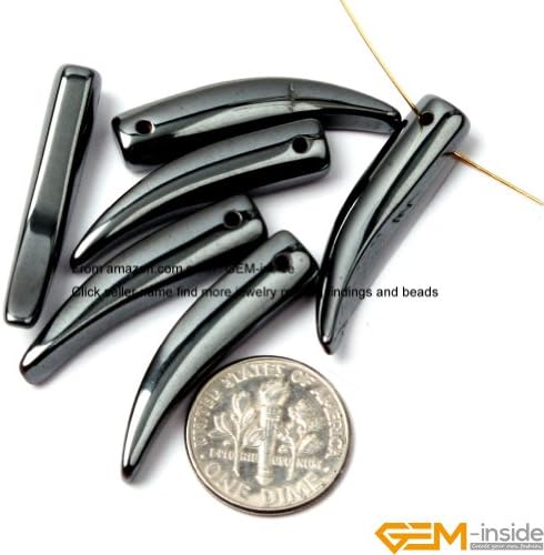 GEM-inside 6X30mm Pepper Shape Hematite Non-Magnetic Beads Pendant 5 Pcs image 5