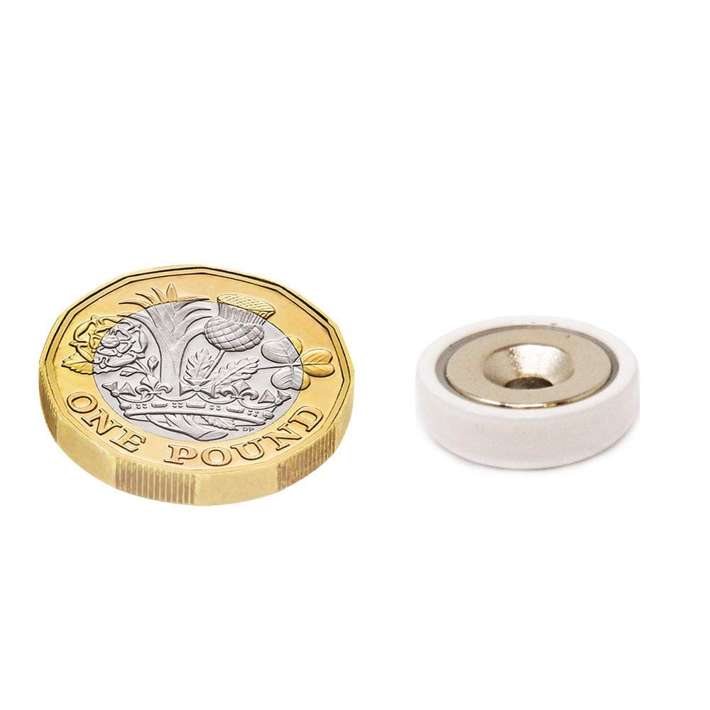 FIRST4MAGNETS NPA16(WH)-80 16mm Dia A Type Neodymium Pot Magnet-White (Pack of 80), Set of 80 Pieces - Image 2