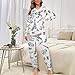 AKBLVS Many Eiffel Tower Hooded Onesie Pajama Sets for Adult Long Sleeves Fashion Couple One-Piece Zip-up Costume XL