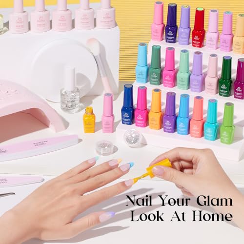 Image of Beetles Gel Nail Polish Kit with U V Light - 45 Colors Gel Polish Set 75 Pcs One Color One Bottle Emotional Journey Kit with Top Base Coat Beauty Must Have Salon Manicure Gifts for Women