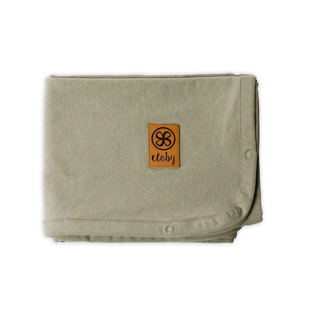 Cloby Babydecke mit UV-Schutz (UPF 50+) multifunktional Decke Sonnenschutz Kinderwagen Babyschale olive