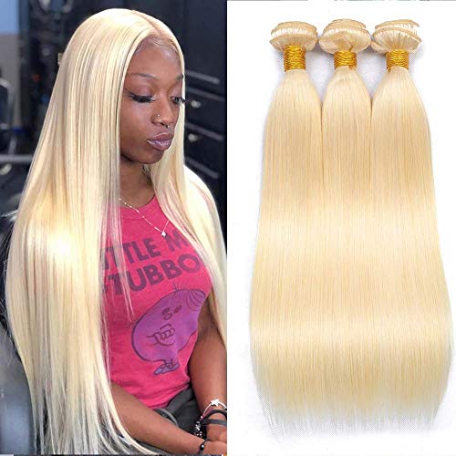 613 Straight Bundles 613 Blonde Bundles (28 30 32) 9A Brazilian 3 Bundles 613 Blonde 100% Human Hair Bundles 613 Honey Blonde Weave Hair Extensions for Black Women