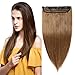 Clip in Remy Human Hair Extensions One Piece 5 clips 100% Remy Human Hair Straight Soft Extensions 3/4Â FULLÂ HEAD-Thicker(22