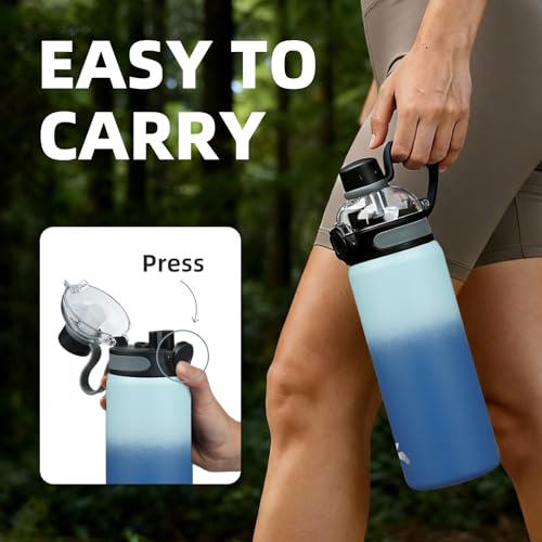 Image of Konokyo 32 oz Insulated Stainless Steel Water Bottle with Straw Lid