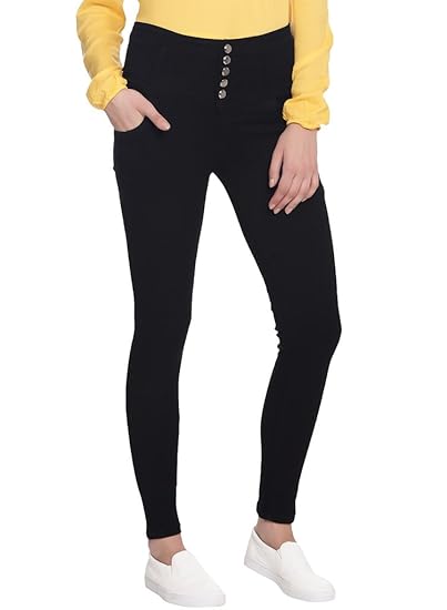 Broadstar Women High Waist Slim Trendy Fit Jeans