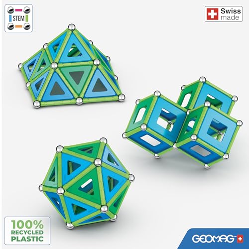 Geomag Jeux de Construction Magnétique pour Enfants - Jouets éducatifs pour Garçons et Filles 100% Recyclé - Collection Green Panels 114 pièces