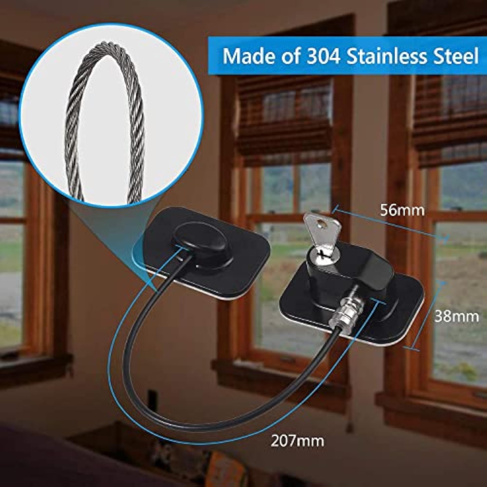 Heavy Duty Adhesive Cable Lock for Security