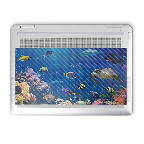 Image of MightySkins Carbon Fiber Skin Compatible with HP Spectre x360 14 inch (2022) Full Wrap Kit - Reef Life | Protective, Durable Textured Carbon Fiber Finish | Easy to Apply | Made in The USA