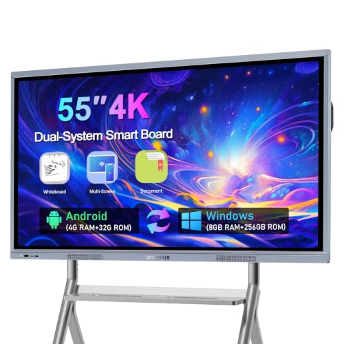 Image of 55 inch 4K Smart Board for Conference - Android + Windows | 4+32GB, OPS i5 /4+256GB, IR touch, Wireless Mirroring, Whiteboard & Annotation, Ideal for Meetings, Teaching, and Hybrid Work
