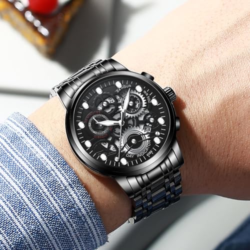 Image of WeCool Fairwhale Automatic Mechanical Watch for Men Luxury Skeleton Analog Men's Watch 50M Waterproof Luminous Unique Cool Wrist Watchs | Best Gift for Males