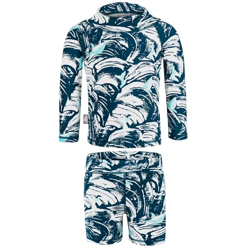 JAN & JUL UV Protective Long Sleeve Boys Bathing Suit, Quick-Dry (4T, Waver Rider)