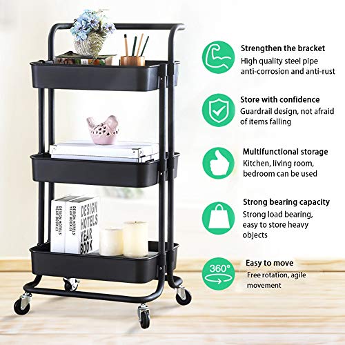 Carrinho organizador de carrinho, carrinho de cozinha carrinho de artesanato, para banheiro de cozin