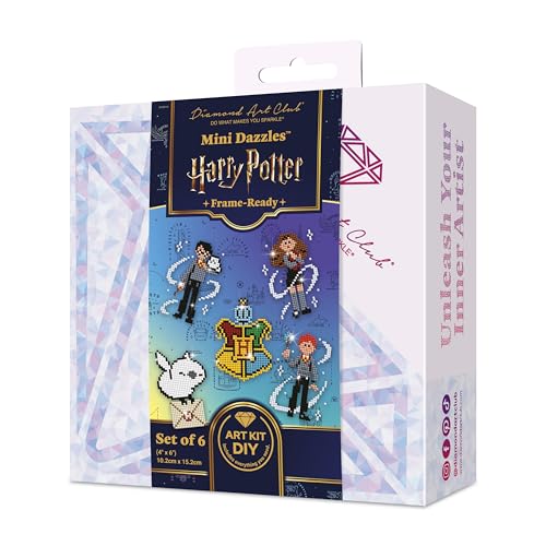 DIAMOND ART CLUB Mini Dazzles Harry Potter Fun DIY Diamond Painting Kit for Adults Diamond Art Canvas for Beginners 4 x 6 (Pack of 6)